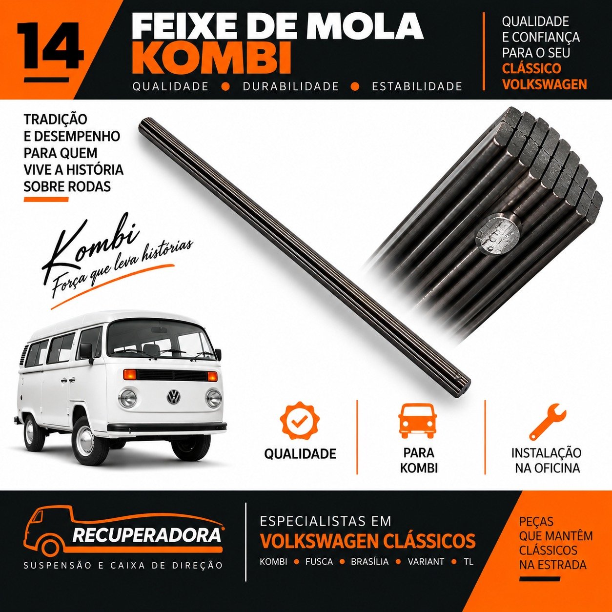 Feixe de mola da suspensão da Kombi